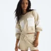 Damska bluza z frotte oversize z krótkim rękawem