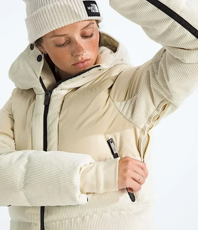 Krótka kurtka puchowa z sztruksu dla kobiet Cold Spell